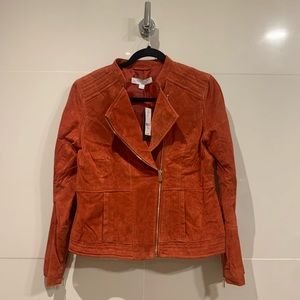 NWT New York & Co Genuine Suede Motorcycle Jacket, size Medium